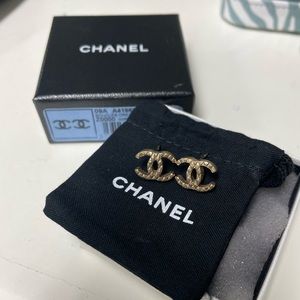 Chanel Logo Stud Earrings